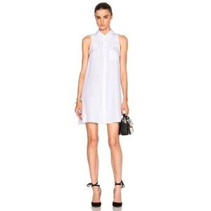NWOT Equipment Femme Mina Sleeveless Silk White Mini Shirt Dress SMALL